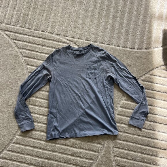 Women's Vineyard Vines Light Blue Long Sleeve T-Shirt with Pocket, in size XL - Picture 6 of 6